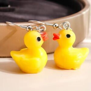 Cute Yellow Duck Earrings – Fun Kawaii Dangle